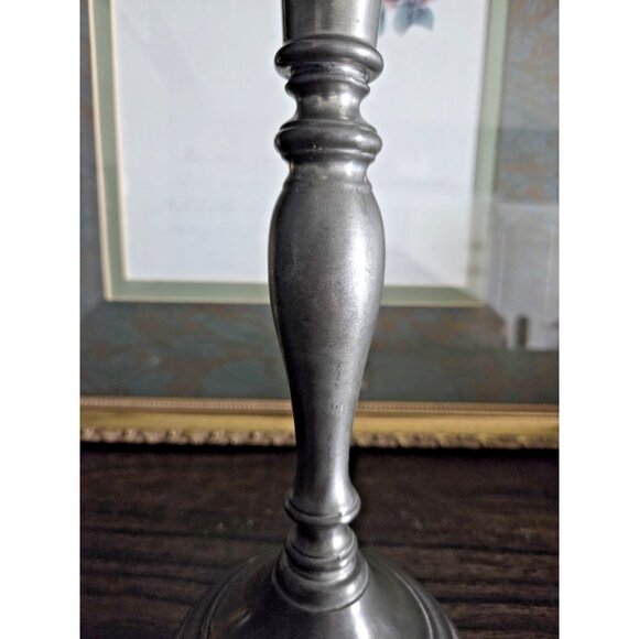 Vintage Queen Art Pewter Candlesticks Pair 9.25" Colonial Revival USA ATC 595 - Picture 4 of 10